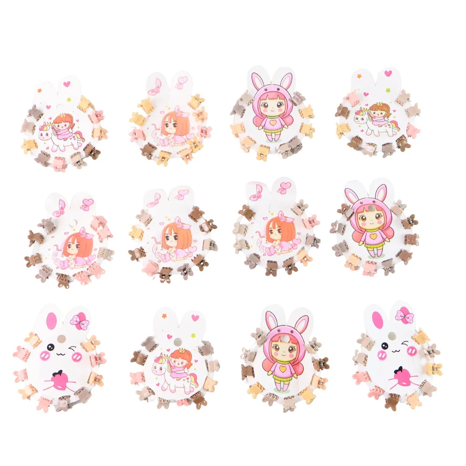 Mini Claw Hair Clips Set For Girls (12 Pkt 1 Set) - Zidbik