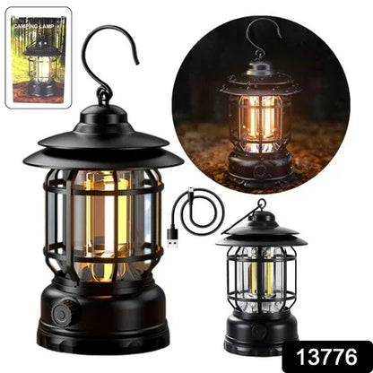 Led Camping Light Retro Style Lighting Battery Type-c Rechargeable (1 Pc) - Zidbik
