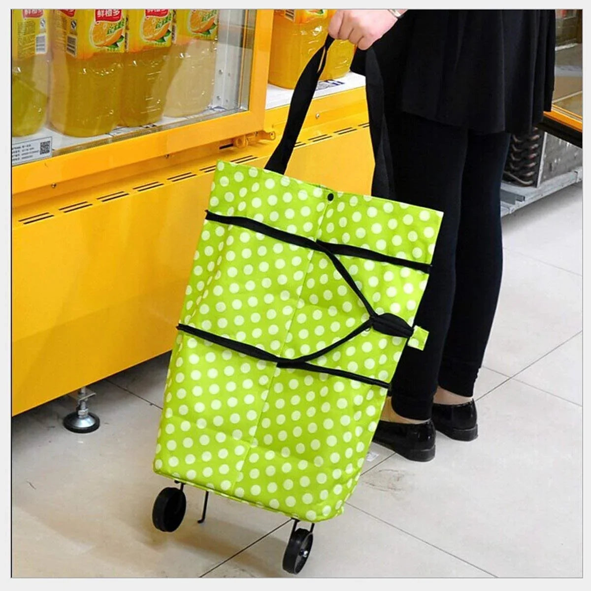 1652 Folding Cart Bags Trolley Shopping Bag For Travel Luggage - Zidbik
