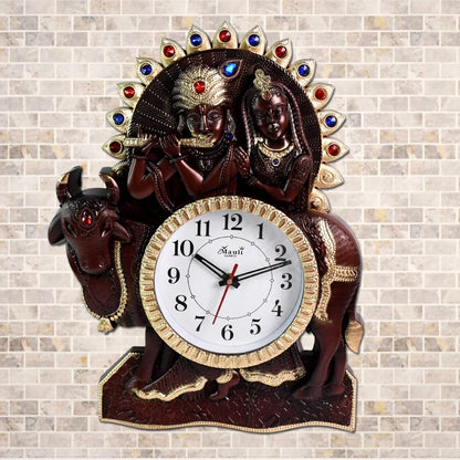 Analog Latest Stylish New Models Wall Clock With God Radha Kishan Frame - Zidbik