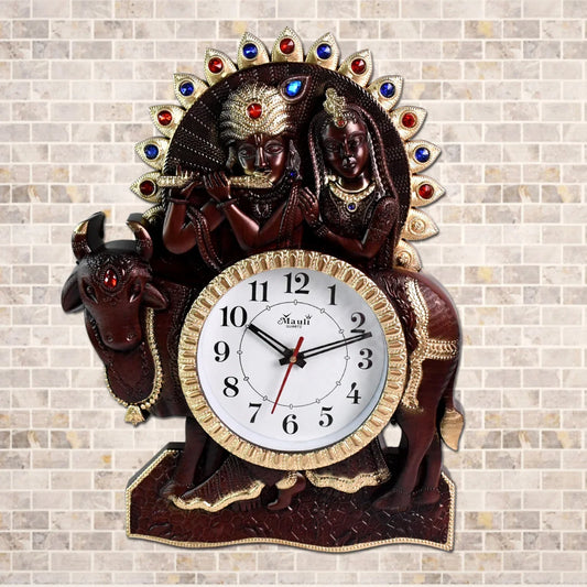 Analog Latest Stylish New Models Wall Clock With God Radha Kishan Frame - Zidbik