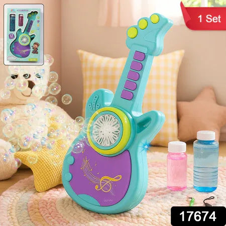 Electric Automatic Guitar-shaped Bubble Machine Set - Zidbik