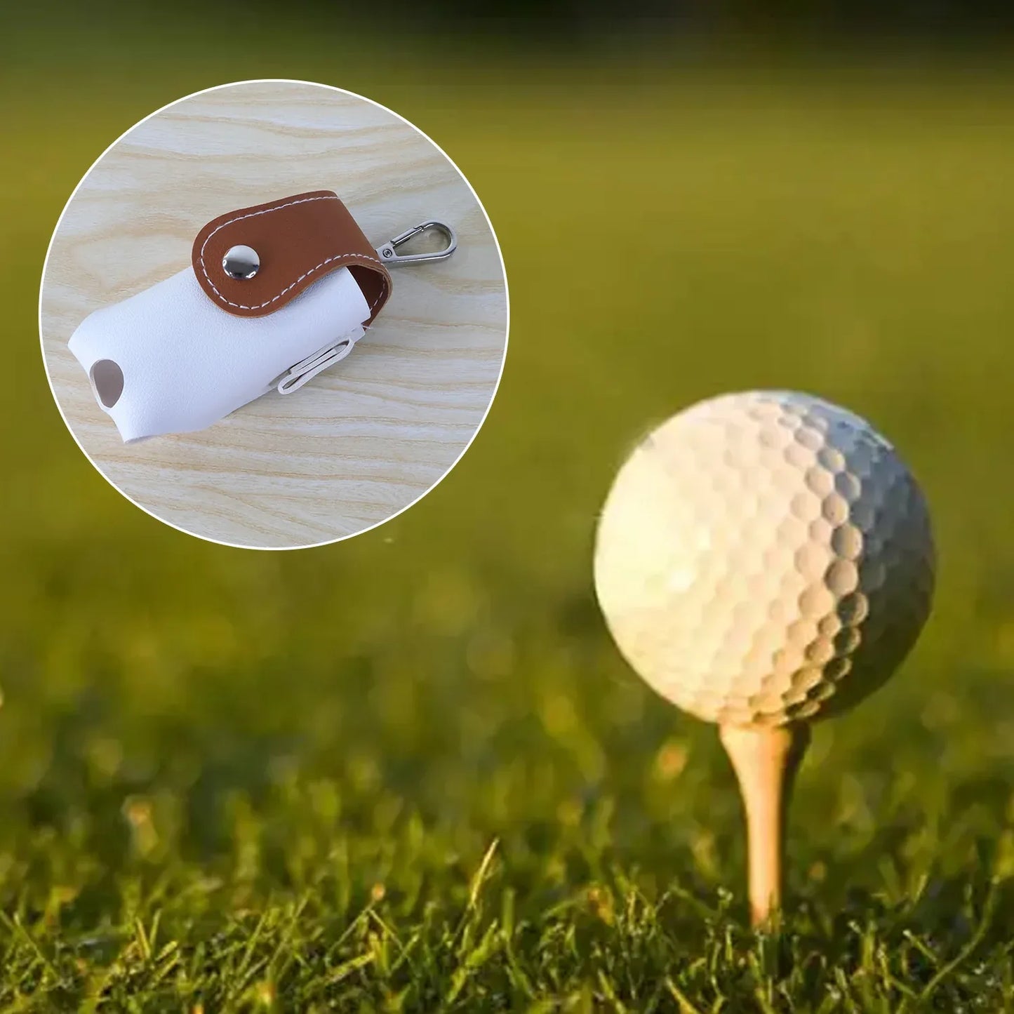 Golf Tees Holder Mini Ball Pouch With Carabiner - (1 Pc) - Zidbik