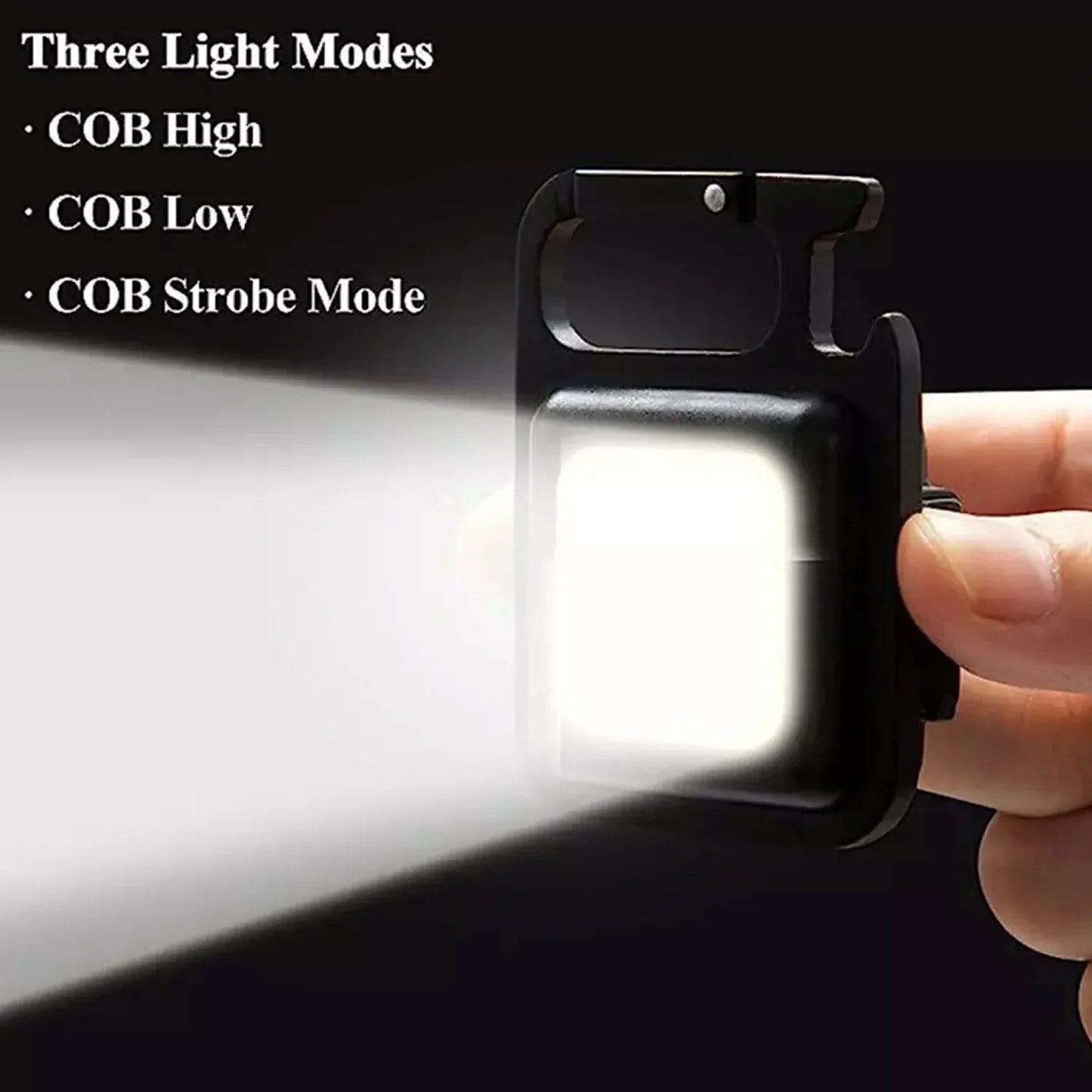 4035 Rechargeable Keychain Mini Flashlight With 4 Light Modesultralight Portable Pocket Light With Folding Bracket Bottle Opener And Magnet Base For Camping Walking - Zidbik