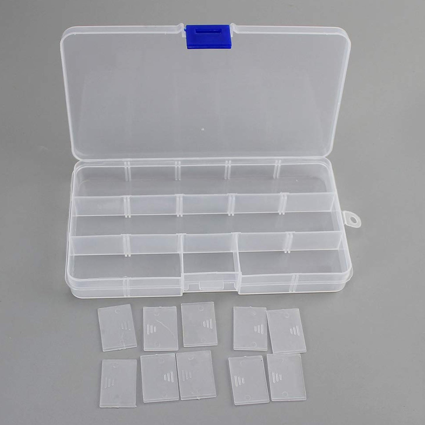 12912 15 Grids Jewelry Organizer Plastic Jewelry Organizer Box Clear Jewelry Organizer Box Plastic Bead Organizers With Adjustable Dividers For Herbs Pills Bead Jewelry And Other Small Item (1 Pc)