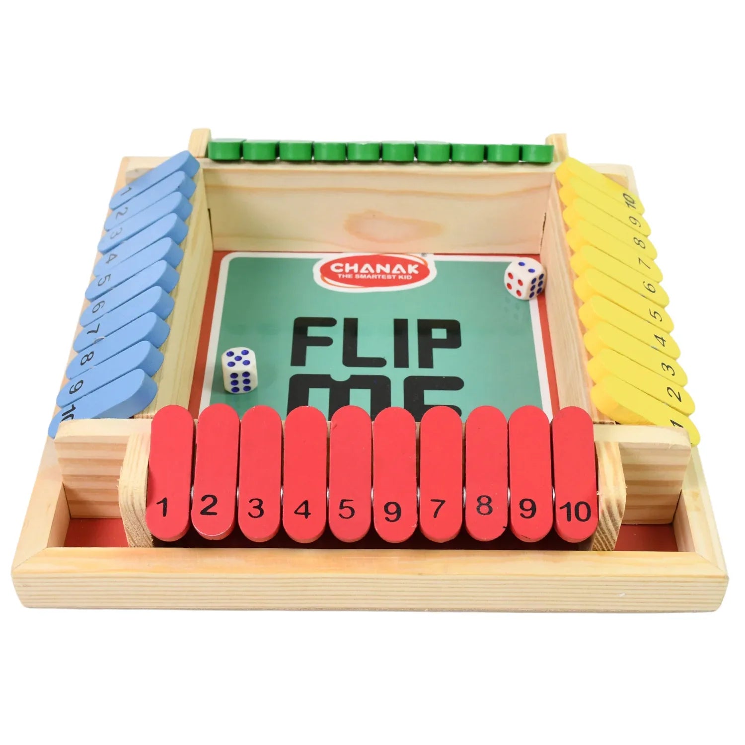 Shut The Box Dice Game Classic Flip Me Multiplayer Game (1 Set) - Zidbik