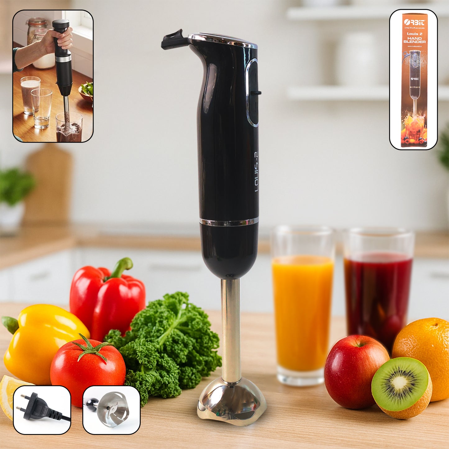 Orbit Electric Hand Blender With Stainless Steel Blade (1 Pc) - Zidbik
