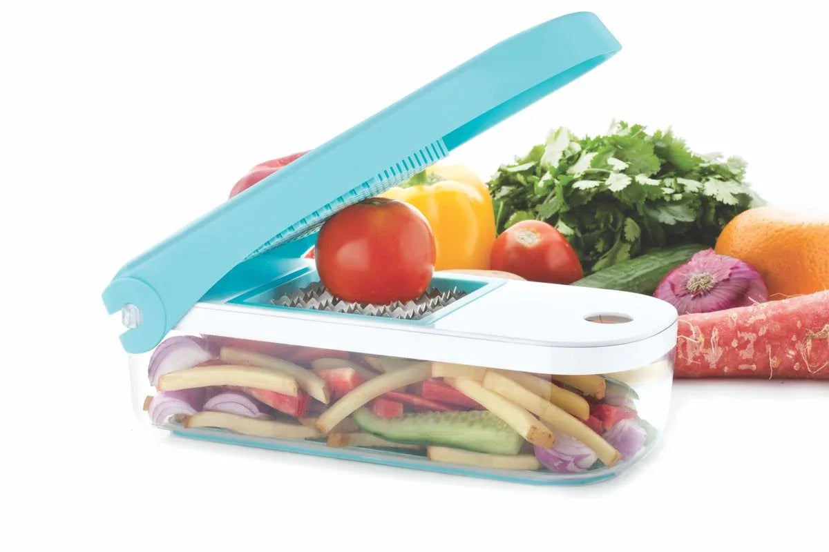 8108 Ganesh 7 In 1 Plastic Vegetable Dicer Blue - Zidbik