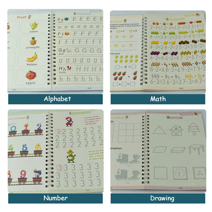 8075 4 Pc Magic Copybook Widely Used By Kids Childrens And Even Adults Also To Write Down Important Things Over It While Emergencies Etc. - Zidbik