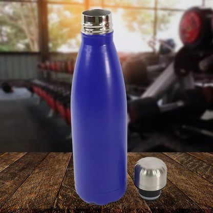 Stainless Steel Single Wall Water Bottle 400ml Approx - Zidbik