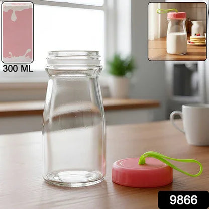 Premium Glass Bottle With Leak-proof Lid 300 Ml - Zidbik