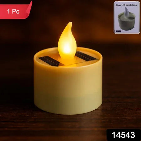 Solar Powered Led Flameless Candle Light (1 Pc) - Zidbik