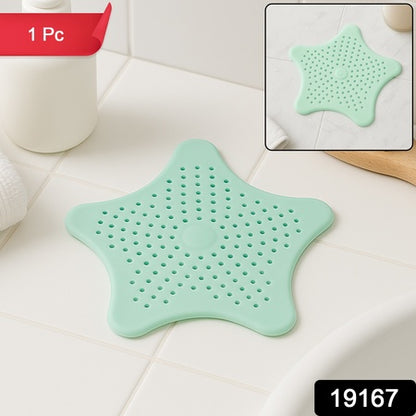 Mint Green Silicone Star Shaped Sink Filter Bathroom Hair Catcher Drain Strainers For Basin - Zidbik