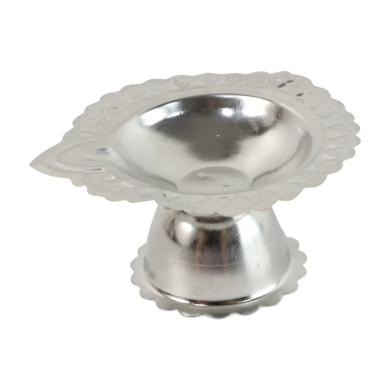 Stainless Steel Traditional Puja Diya Stand (1 Pc) - Zidbik