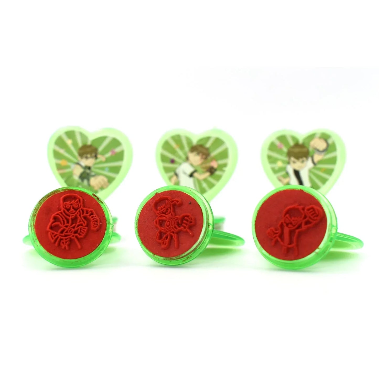 4804 Unique Cartoon Character Heart Shape Stamps 6 Pieces For Kids Motivation And Reward Theme Prefect Gift For Teachers Parents And Students (Multicolor) - Zidbik