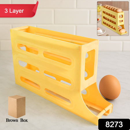3-layer Rolling Egg Storage Rack Dispenser (1 Pc) - Zidbik