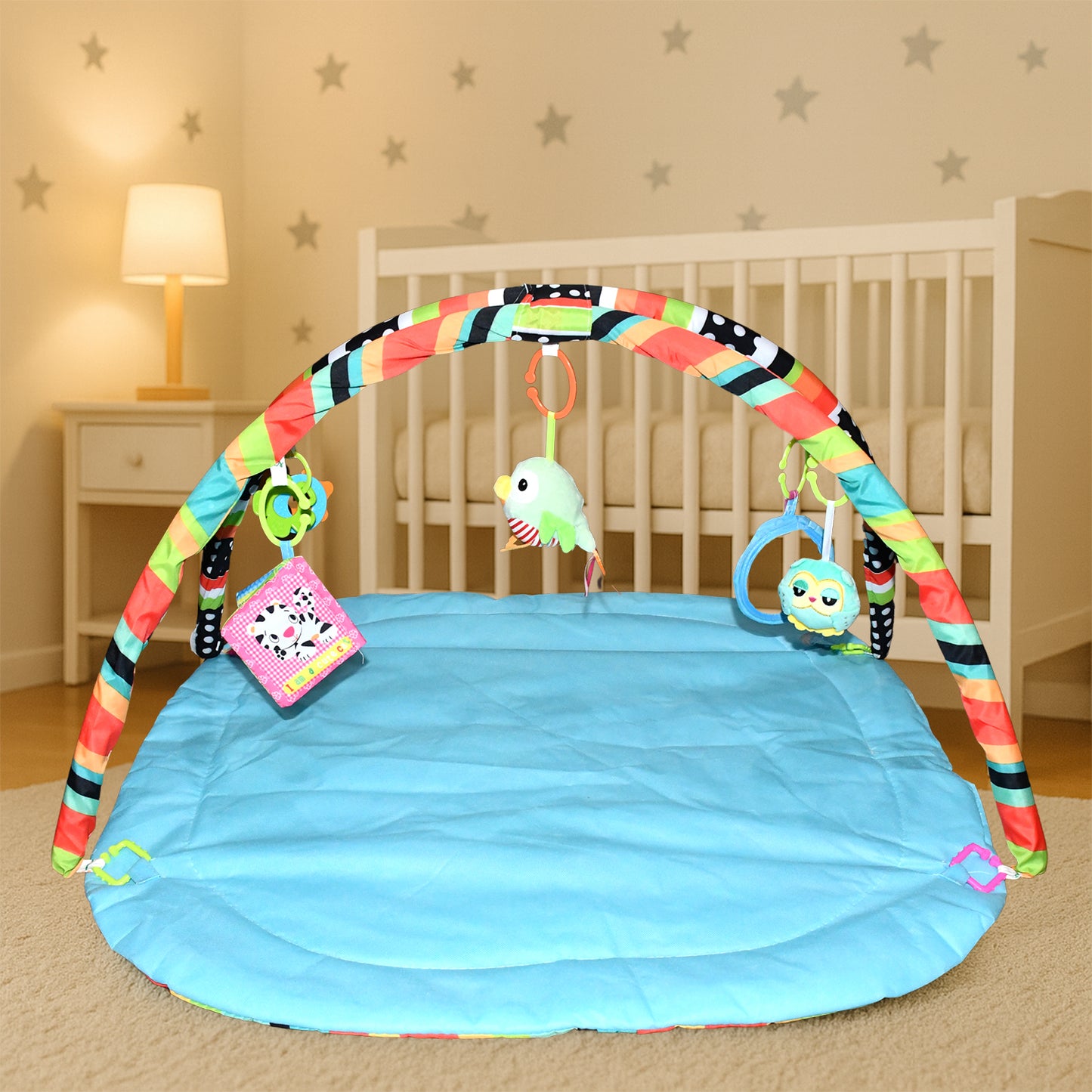 Multipurpose Baby Play Gym And Sleeping Mat (Mix Design  1 Pc) - Zidbik