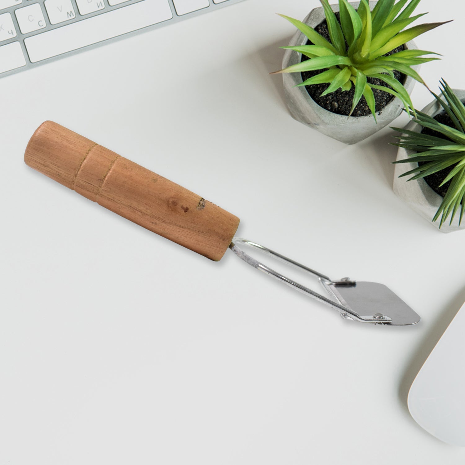 Wooden Handle Metal Vegetable Cutter Peeler Slicer (1 Pc) - Zidbik