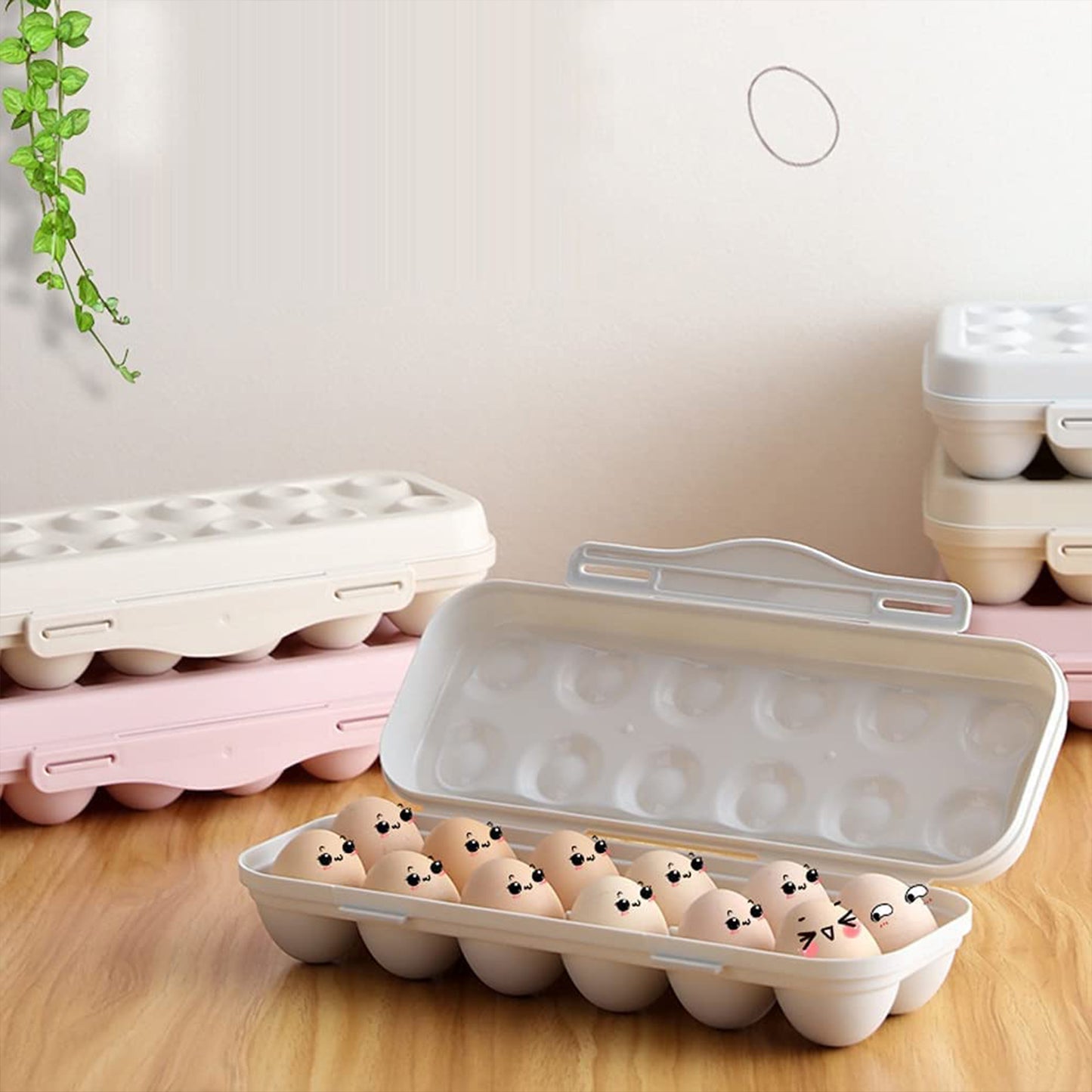 5727 18 Grid Egg Holder Storage Shock-proof Egg Container With Buckle Egg Carrier Egg Tray Egg Shelter Effective Full Seal Egg House Use For Fridge Camping Kitchen - Zidbik