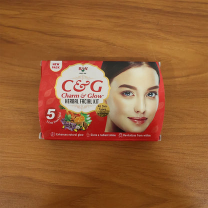 Charm Glow 5-step Herbal Facial Kit (1 Pc) - Zidbik