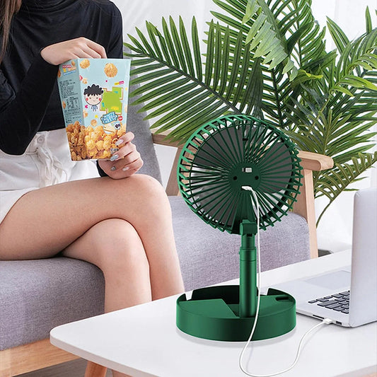 4642 Telescopic Electric Desktop Fan Height Adjustable Foldable Portable For Travelcarry Silent Table Top Personal Fan For Bedside Office Table (Battery Not Include) - Zidbik