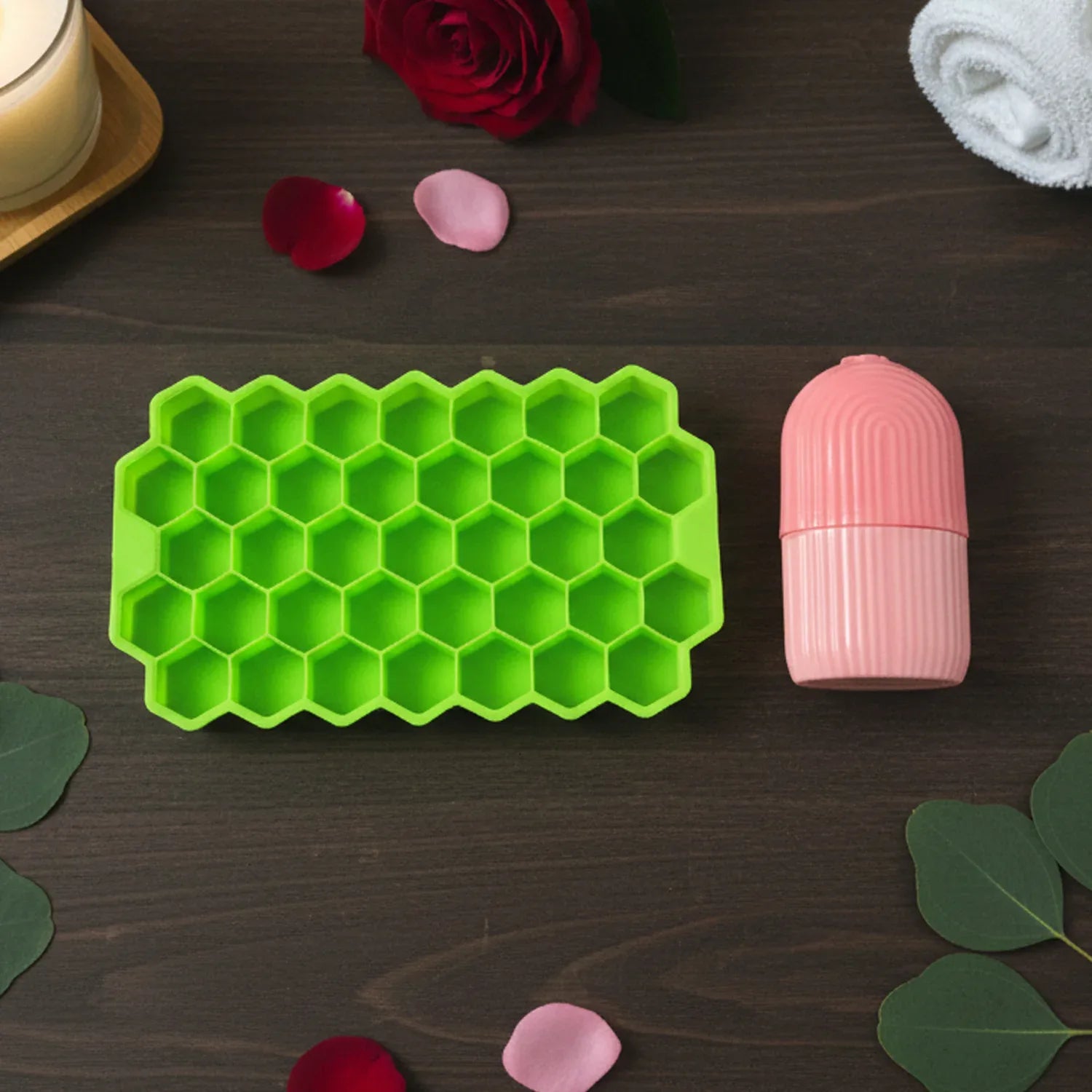 Face Icer Roller With Honeycomb Ice Tray (2 Pc ) - Zidbik