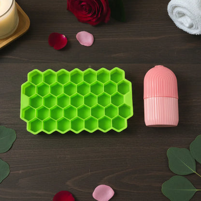 Face Icer Roller With Honeycomb Ice Tray (2 Pc ) - Zidbik