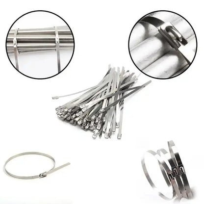 Stainless Steel Cable Tie (4.6x100mm 10 Pcs Set) - Zidbik