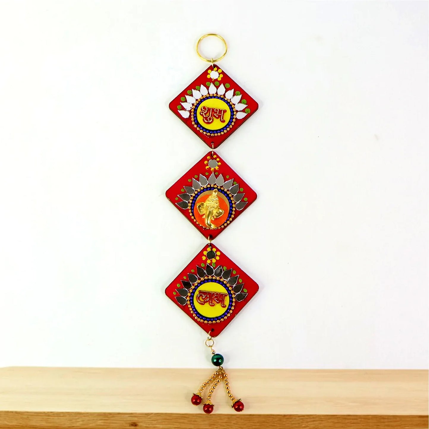Traditional Labh Shubh Decorative Wall Hanging (1 Pc) - Zidbik