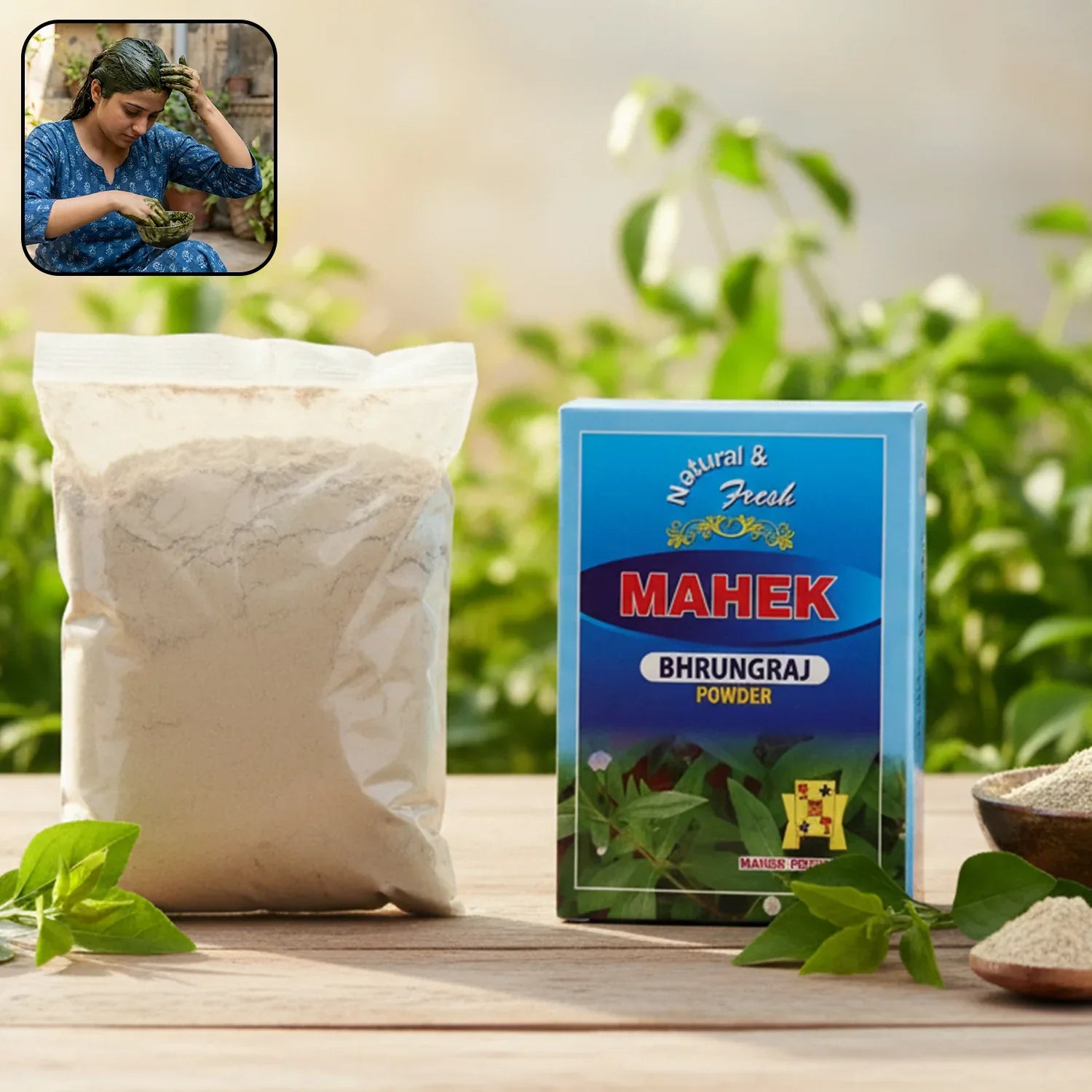 Natural Bhringraj Powder For Traditional Hair Care 80 Gm - Zidbik