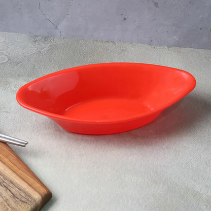 Plastic Marin Serving Bowl Elegant Oval Deep Bowl (1 Pc Red) - Zidbik
