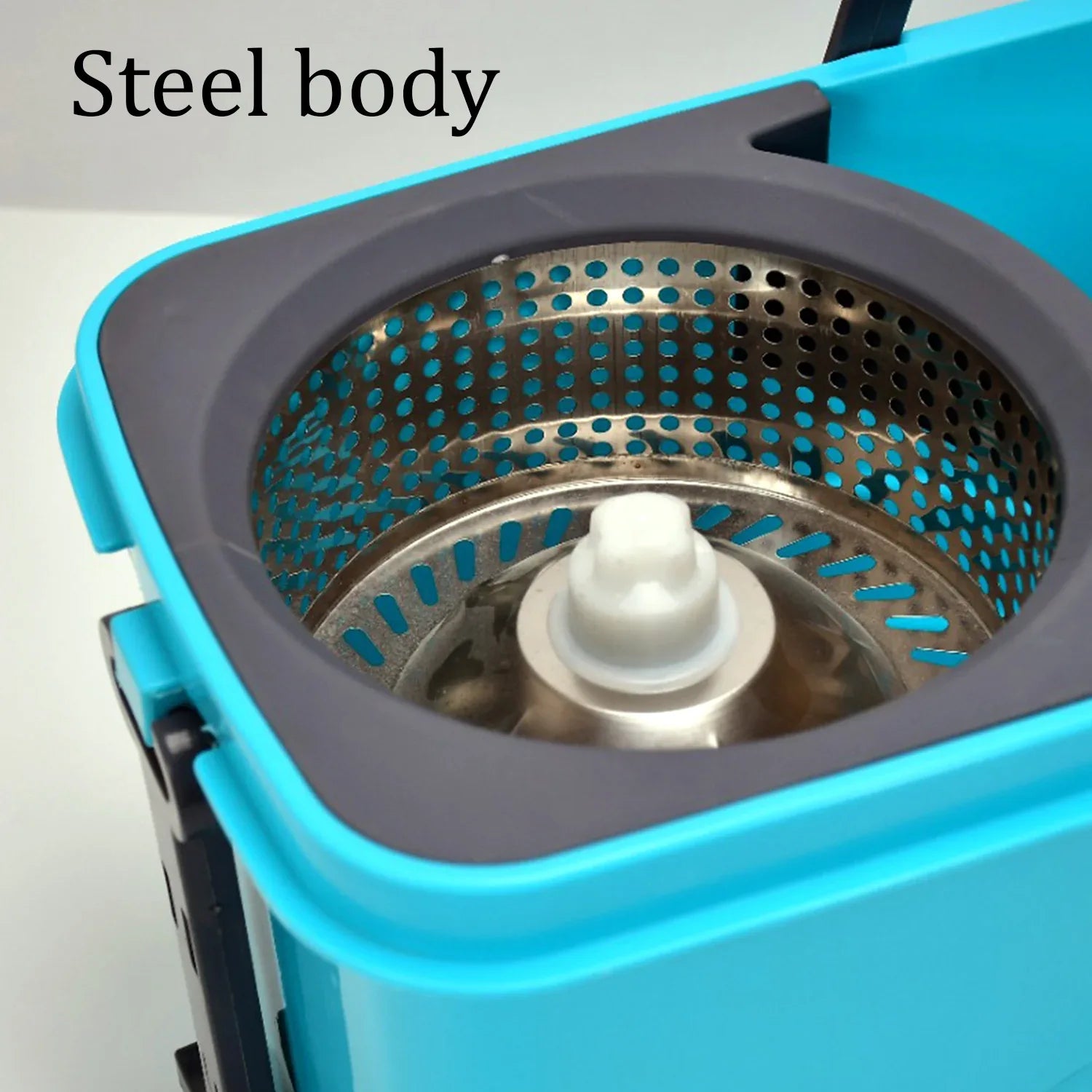 4027 Quick Spin Mop Plastic Spin Bucket Floor Cleaning Easy Wheels Big Bucket Floor Cleaning Mop With Bucket - Zidbik