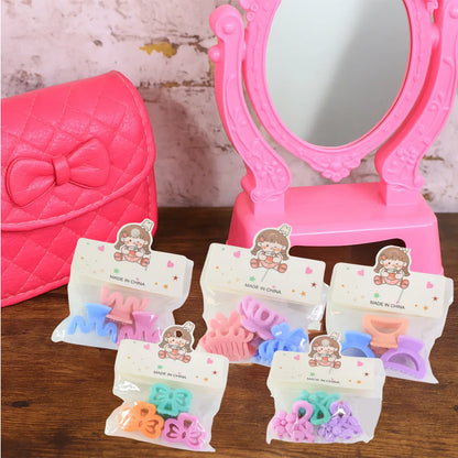 Plastic Small Hair Clips For Girls Kids Hair Accessories (3 Pcs Set Mix Color Design) - Zidbik