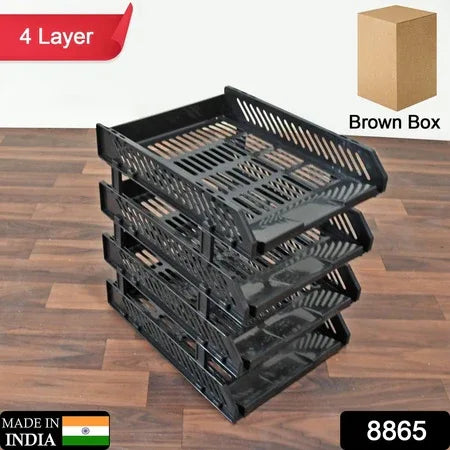 8865 File Cabinets Storage Rack Magazine Newspaper Rack Filing Cabinet Four-layer File Rack Stacking Rack Desktop File Storage Rack Office Data File Rack Drawer Type Classification Cabinet Desktop File Holder Organizer For Office (4 Layer) - Zidbik