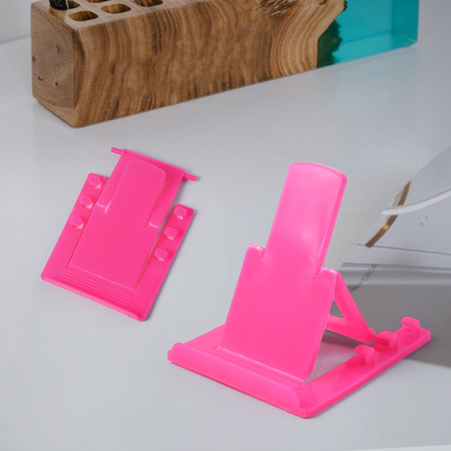 Adjustable Foldable Plastic Mobile Phone Stand Holder (1 Pc) - Zidbik