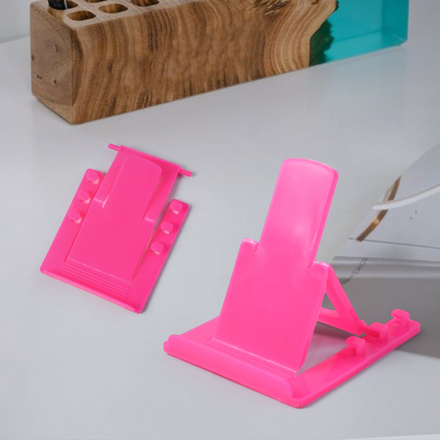 Adjustable Foldable Plastic Mobile Phone Stand Holder (1 Pc) - Zidbik