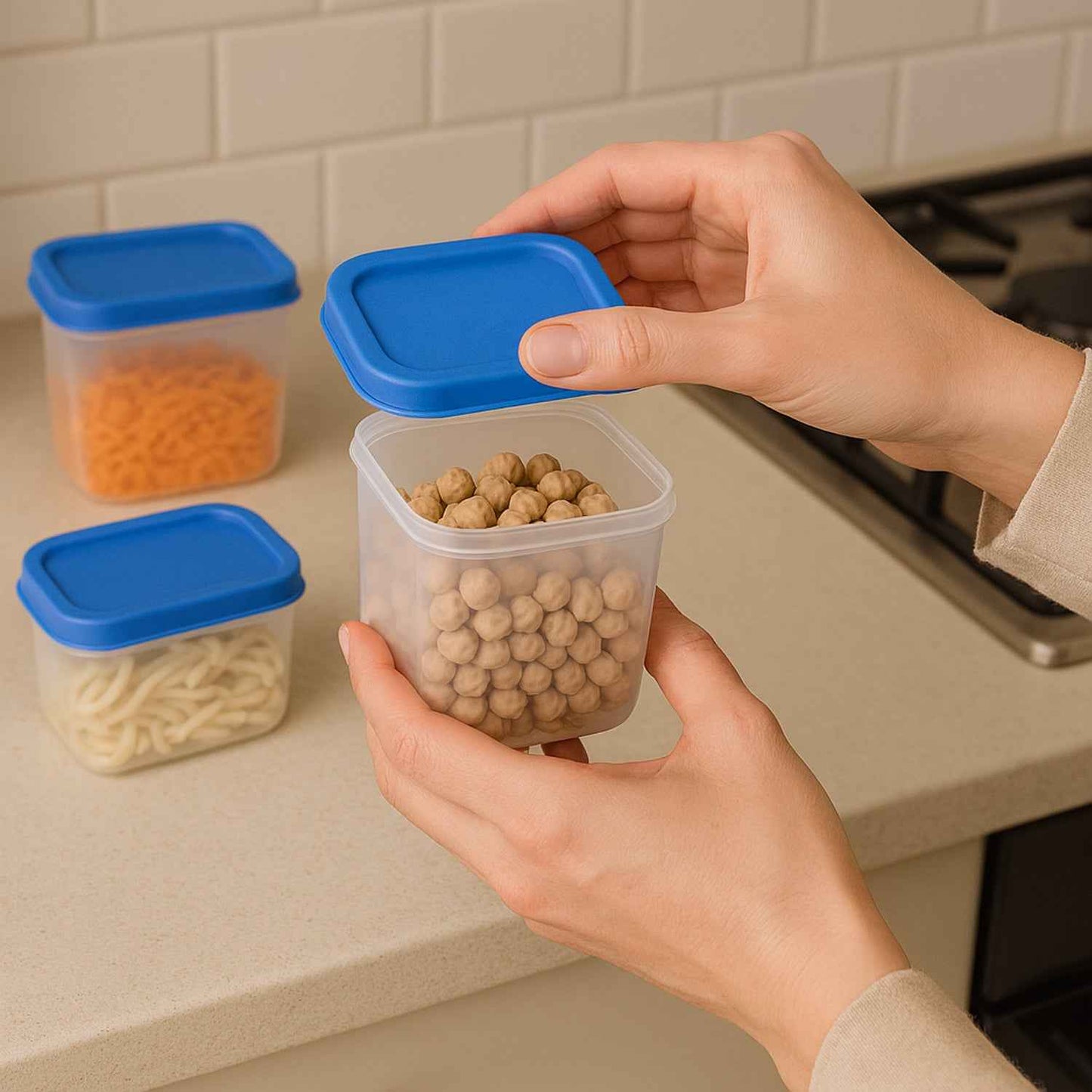 Apex Glory Plastic Storage Container Box Set (4 Pc) - Zidbik