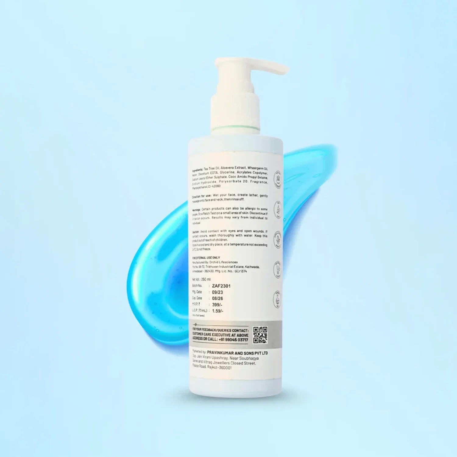Zequz Hydrating Aqua Face Wash - (1 Pc 250 Ml) - Zidbik
