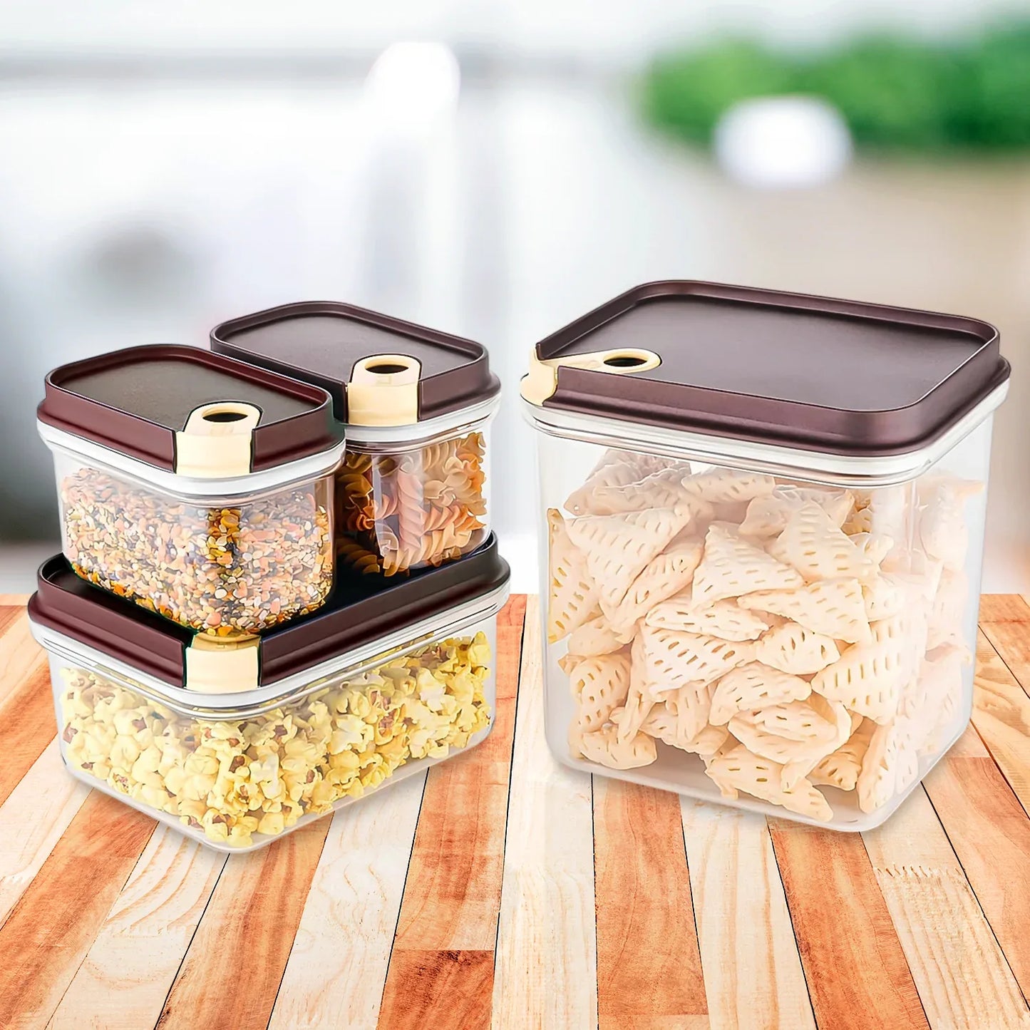 Ritu Push N Lock Airtight Food Storage Container Set (4 Pc) - Zidbik