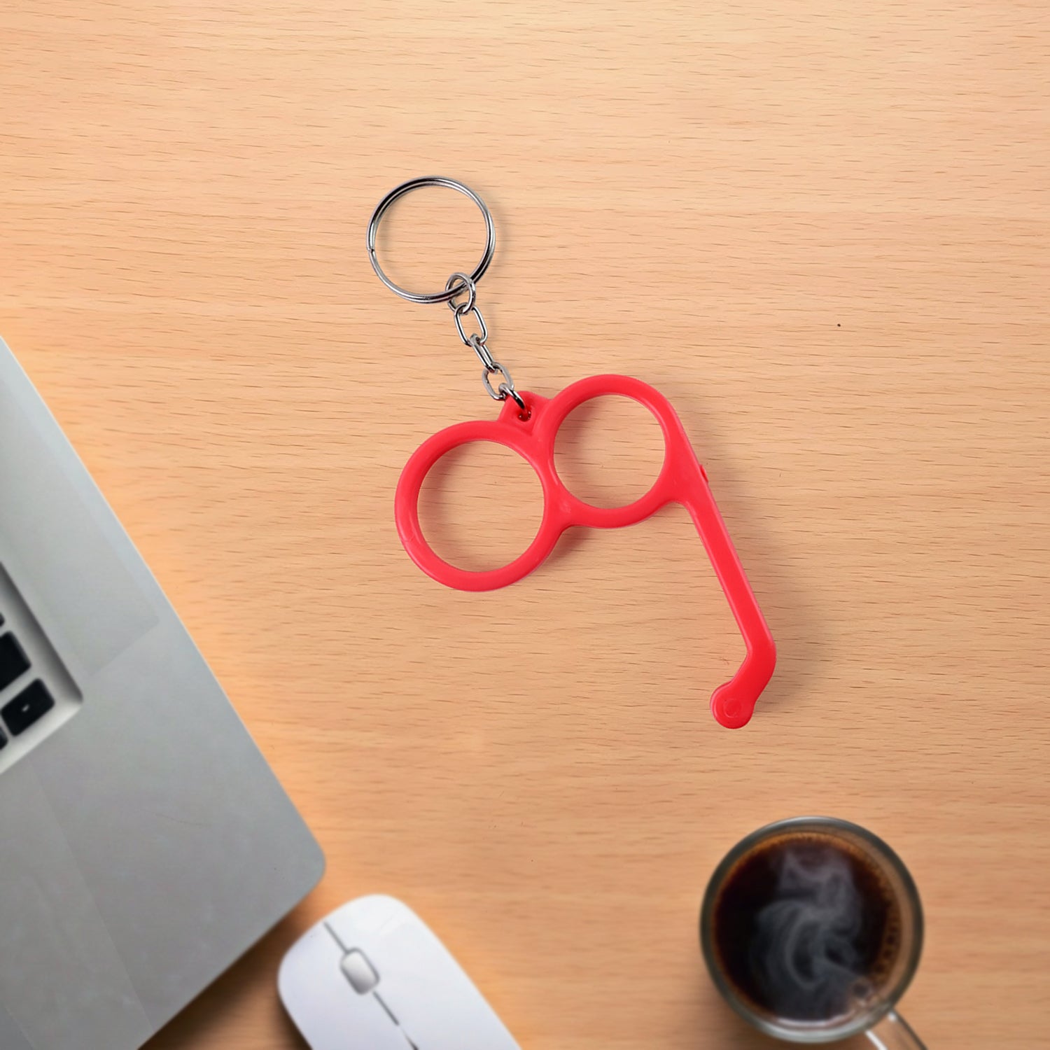 2-in-1 Plastic Dual-finger Mobile Stand Cum Keyring  (1 Pc Mixed Color) - Zidbik