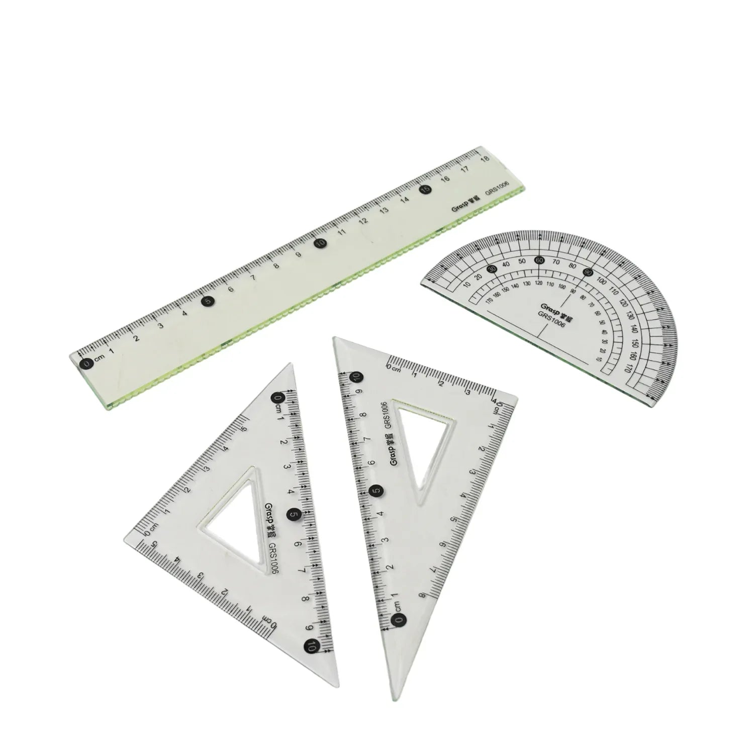 4-piece Geometry Set Triangle Ruler Protractor Straight Ruler - Zidbik