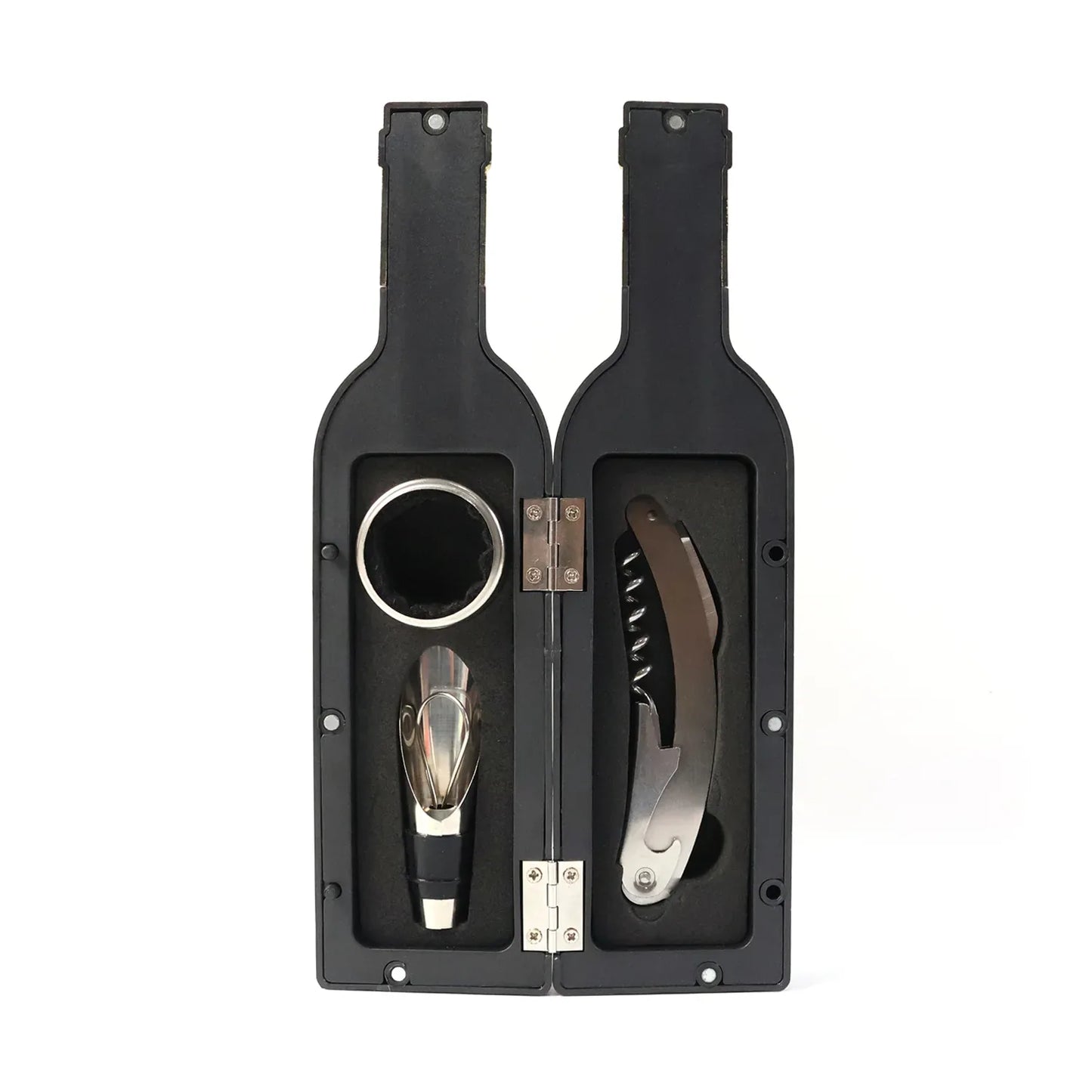 Premium Wine Bottle Shape Bar Accessory Gift Set - Zidbik