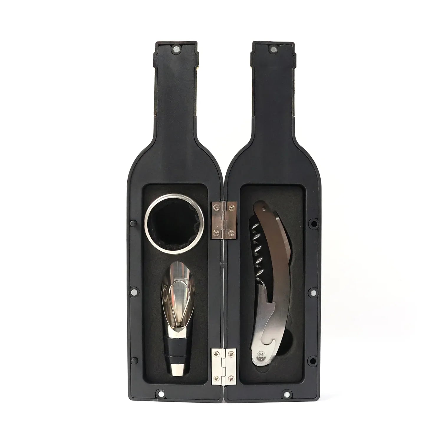 Premium Wine Bottle Shape Bar Accessory Gift Set - Zidbik
