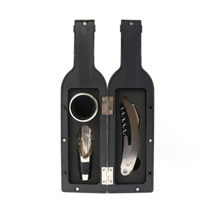 Premium Wine Bottle Shape Bar Accessory Gift Set - Zidbik