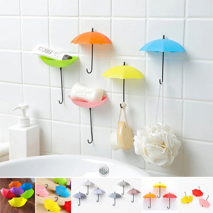 9063 Multipurpose Umbrella Key Hat Holder Wall Hanging Hook Multicolor - Zidbik