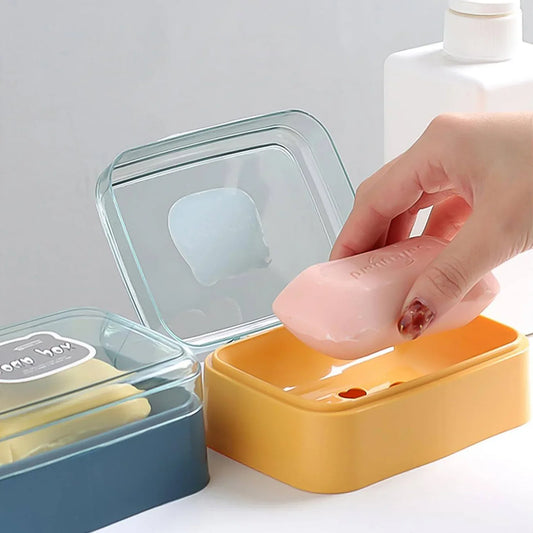 Plastic Soap Dish Portable Plastic Self Draining Soap Holder (1 Pc Mix Color) - Zidbik