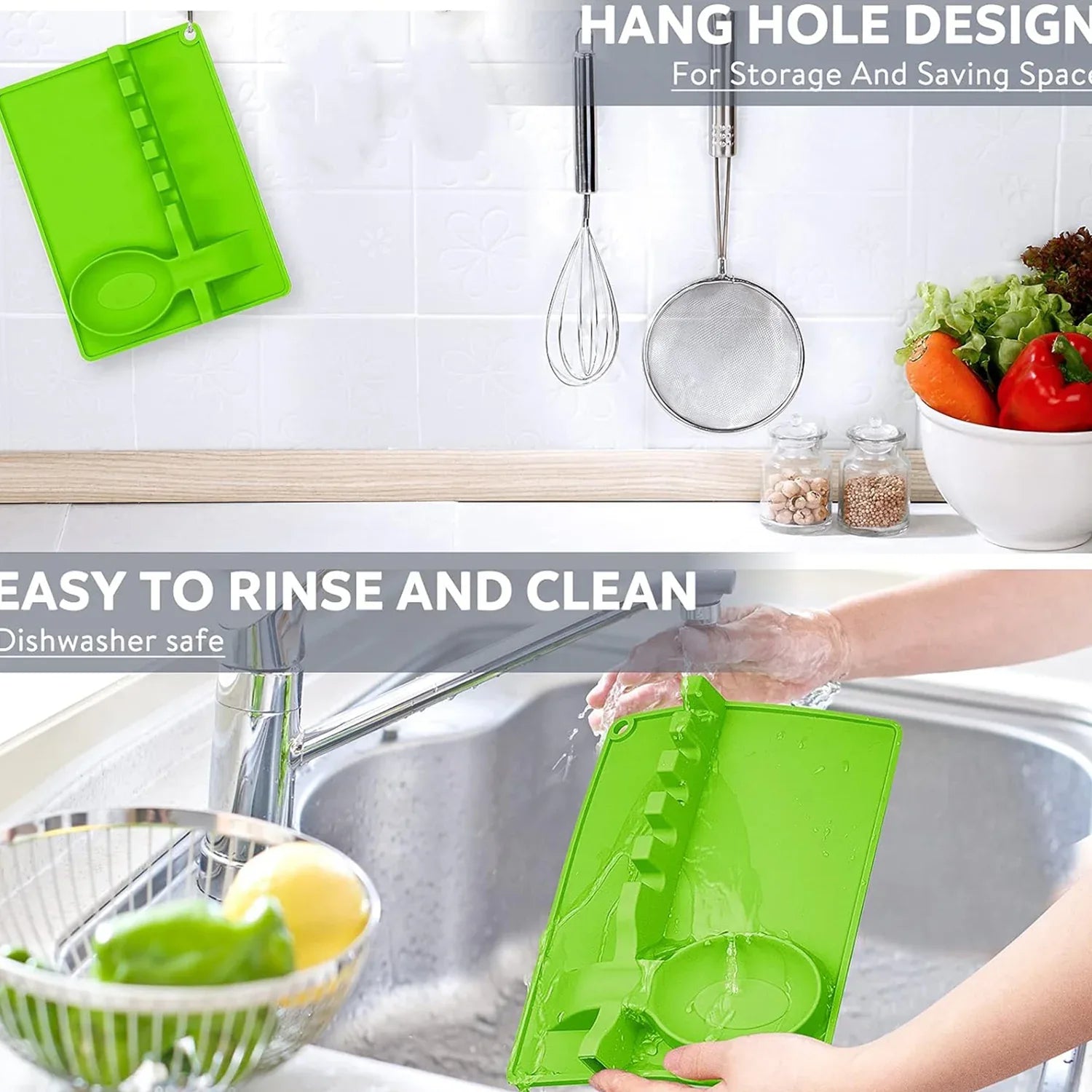 4-slots Silicone Multifunctional Spoon Holders Fork Spatula Rack (1 Pc) - Zidbik