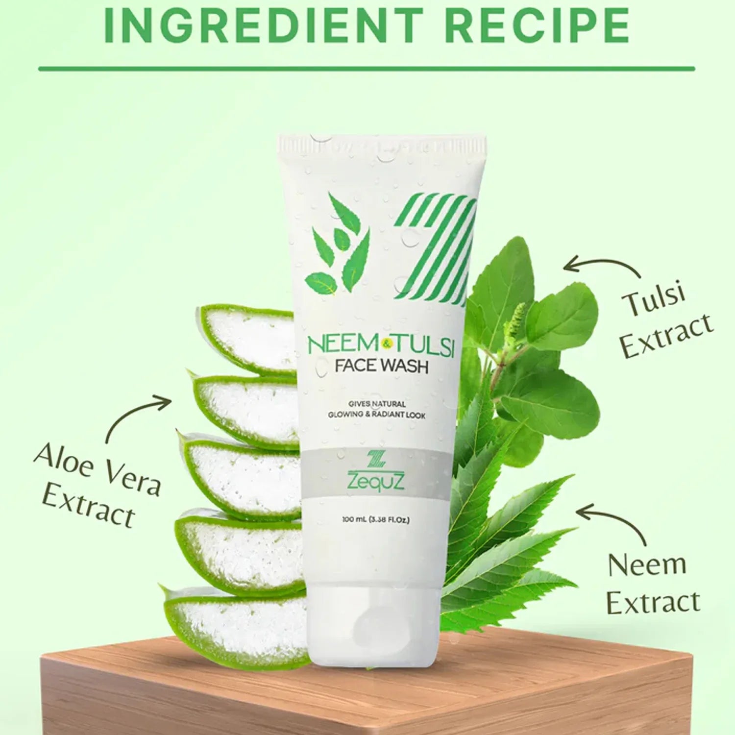 Zequz Neem Tulsi Face Wash - (1 Pc 100 Ml) - Zidbik