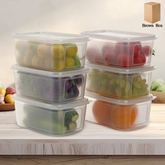 6 Pcs Multipurpose Plastic Food Storage Container Set - Zidbik