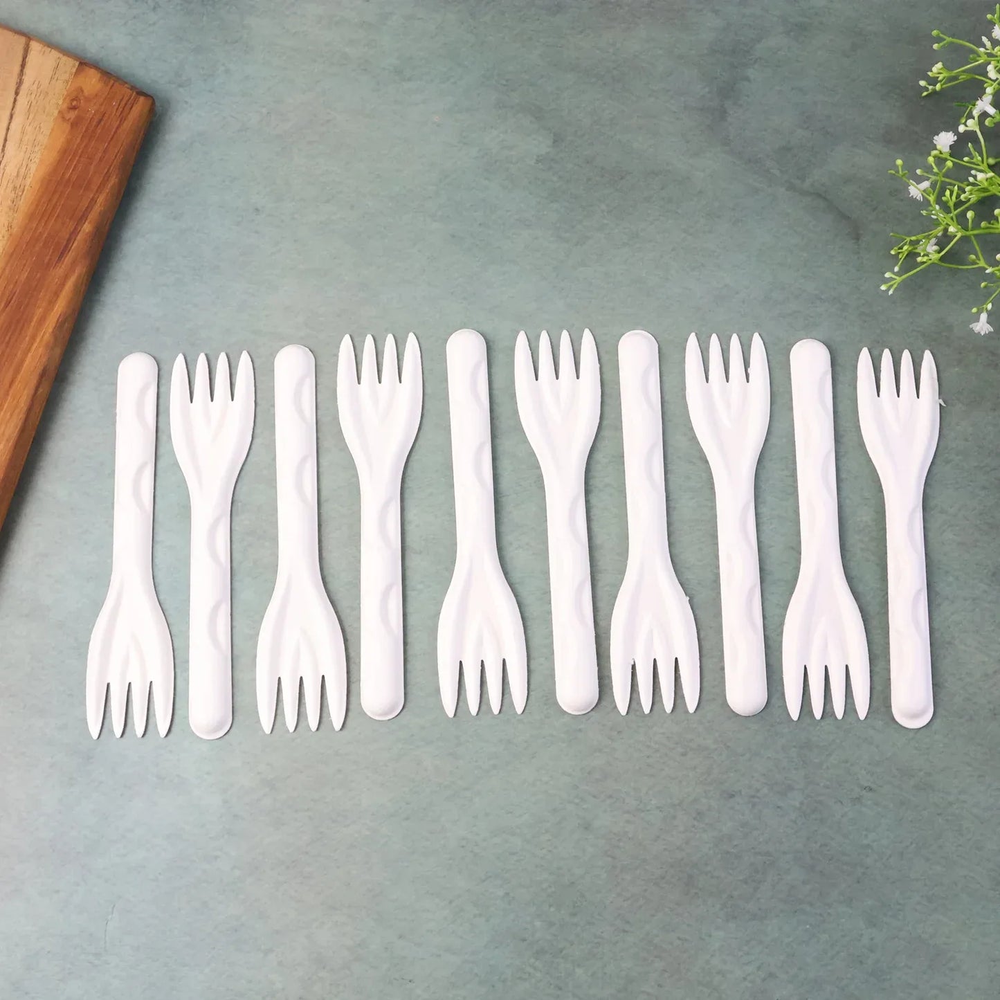 Compostable Bagasse Fork 10 Pcs Pack - Zidbik